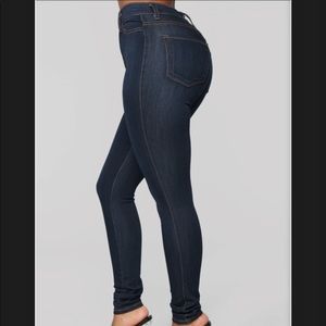 Classic High Waist Skinny Jeans - Dark Denim